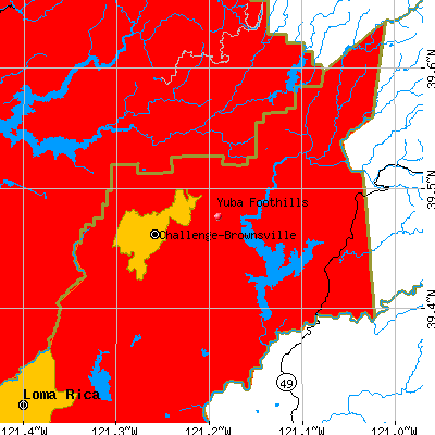 Yuba Foothills map