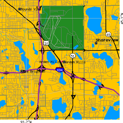 Arden Hills map