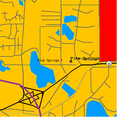 Pine Springs map