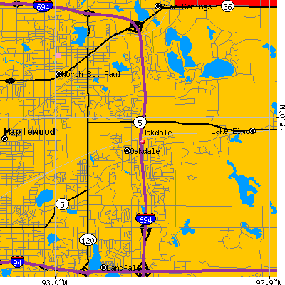 Oakdale map