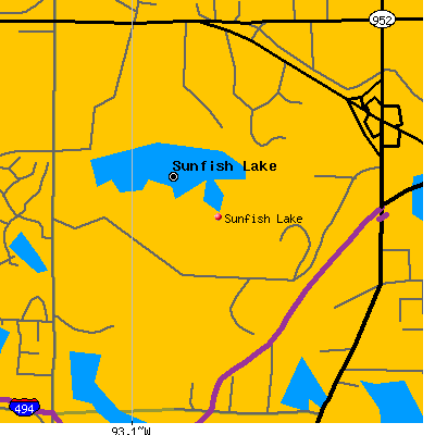 Sunfish Lake map
