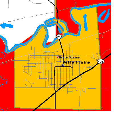 Belle Plaine map