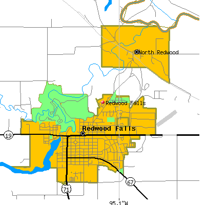 Redwood Falls map