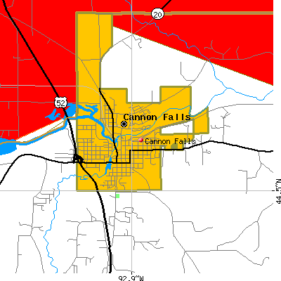 Cannon Falls map