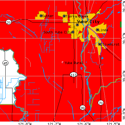 Yuba Rural map