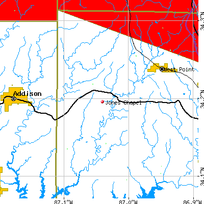 Jones Chapel map