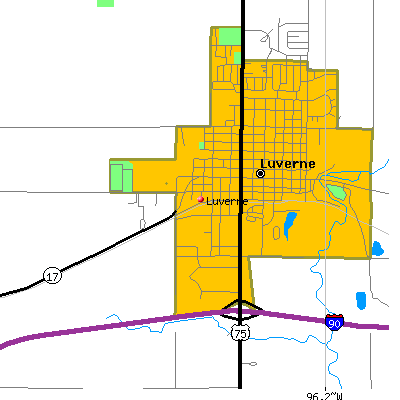Luverne map
