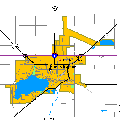 Worthington map