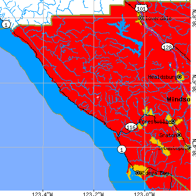 Russian River-Coastal map
