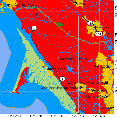Northwest Marin map