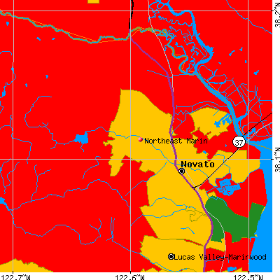 Northeast Marin map