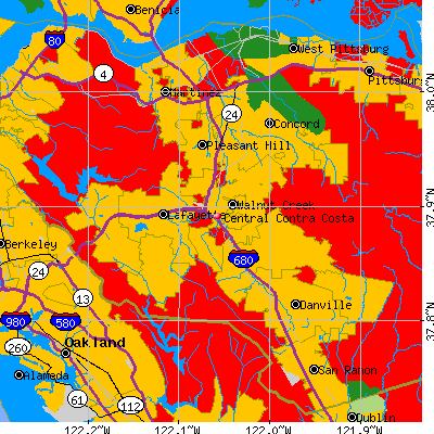 Central Contra Costa map