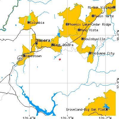 East Sonora-Phoenix Lake map