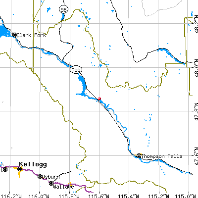 Thompson Falls-West End map