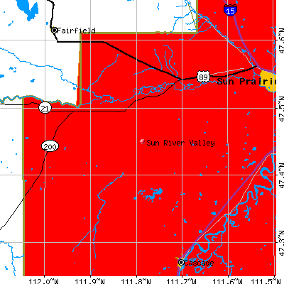 Sun River Valley map