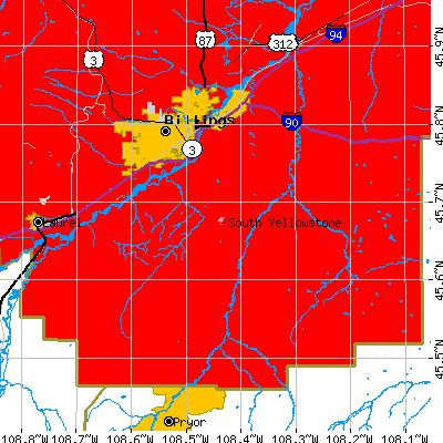 South Yellowstone map