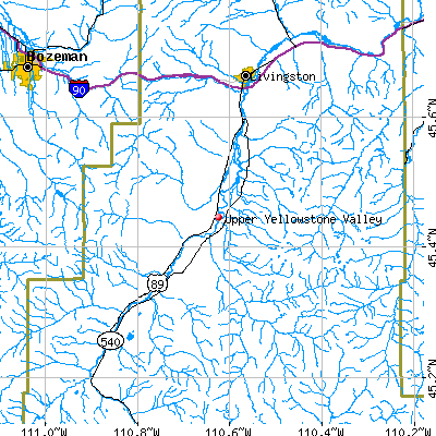 Upper Yellowstone Valley map