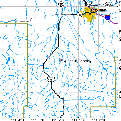 Gallatin Gateway map