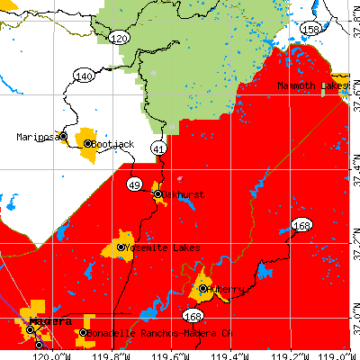 Oakhurst-North Fork map