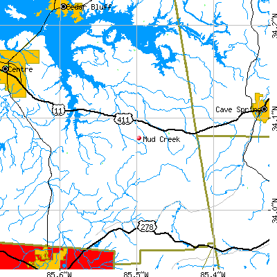 Mud Creek map