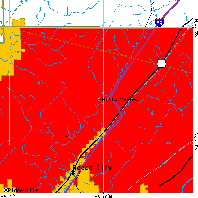 Wills Valley map