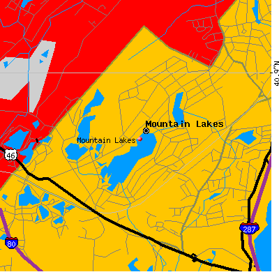 Mountain Lakes map