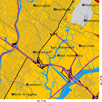 East Rutherford map