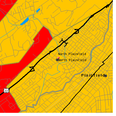 North Plainfield map