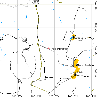 Tres Piedras map
