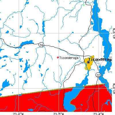 Ticonderoga map