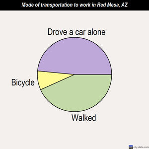 Red Mesa mode of transportation to work chart
