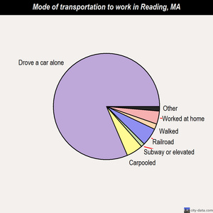 Reading mode of transportation to work chart