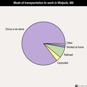 Walpole mode of transportation to work chart