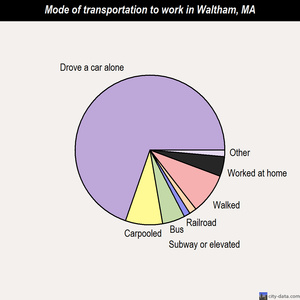 Waltham mode of transportation to work chart