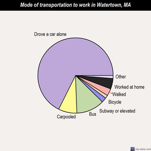 Watertown mode of transportation to work chart