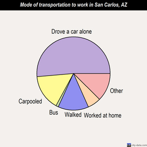San Carlos mode of transportation to work chart