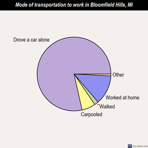 Bloomfield Hills mode of transportation to work chart