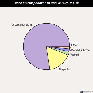 Burr Oak mode of transportation to work chart