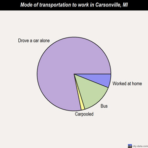 Carsonville mode of transportation to work chart
