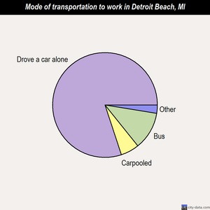 Detroit Beach mode of transportation to work chart