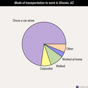 Shonto mode of transportation to work chart