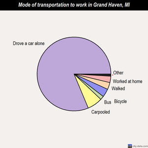 Grand Haven mode of transportation to work chart