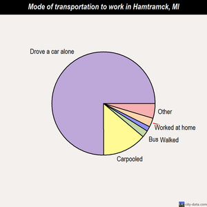 Hamtramck mode of transportation to work chart
