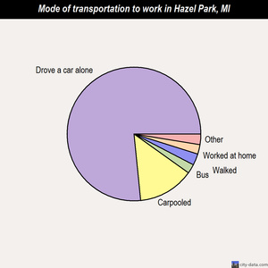 Hazel Park mode of transportation to work chart