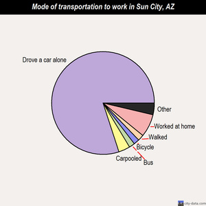 Sun City mode of transportation to work chart