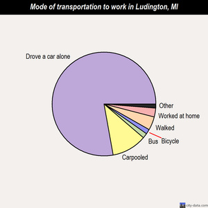 Ludington mode of transportation to work chart