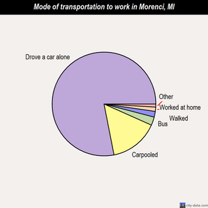 Morenci mode of transportation to work chart