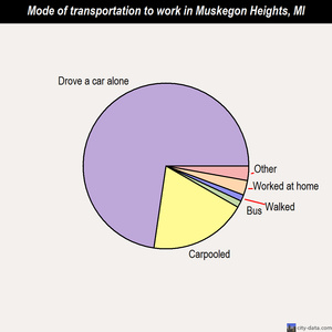 Muskegon Heights mode of transportation to work chart