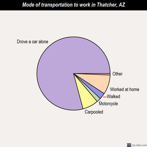 Thatcher mode of transportation to work chart