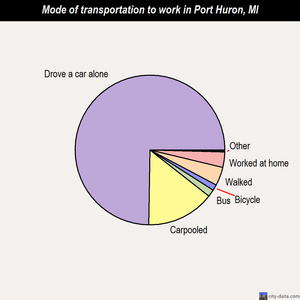 Port Huron mode of transportation to work chart